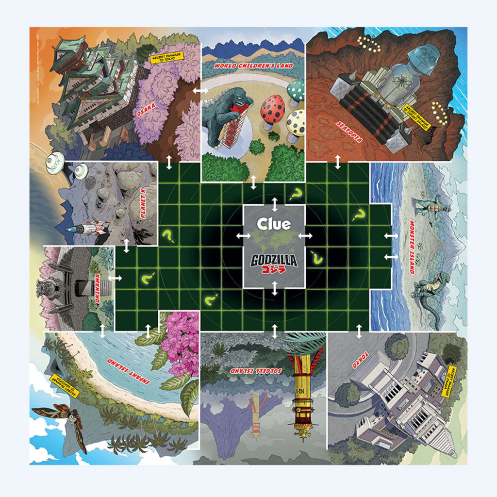 Godzilla Clue board from The OP Games x Toho