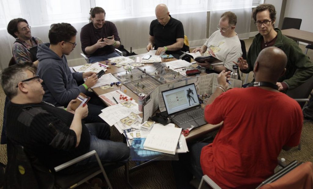 Roleplayers at Dragonmeet as featured in the show preview in Tabletop Gaming magazine