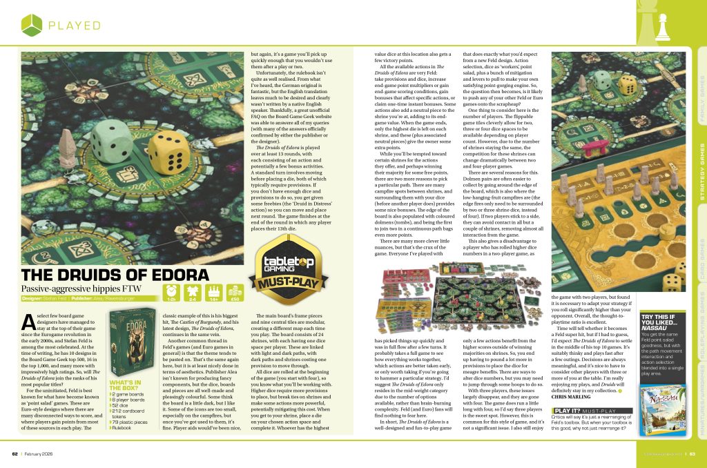 Tabletop Gaming Issue 111 review The Druids of Edora